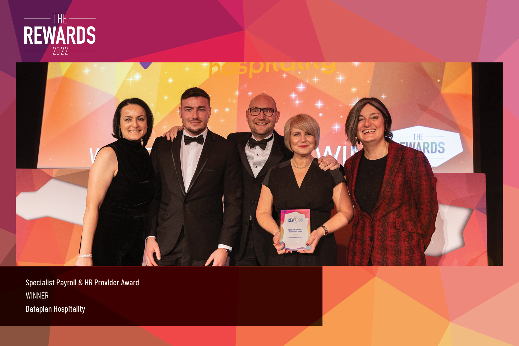 Dataplan Hospitality winning the Rewards Strategy Specialist Payroll & HR Team award