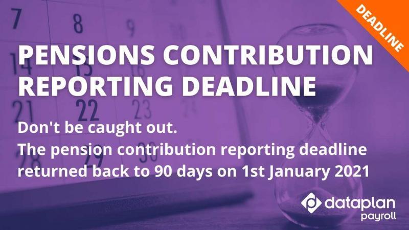 Pensions contribution reporting deadline
